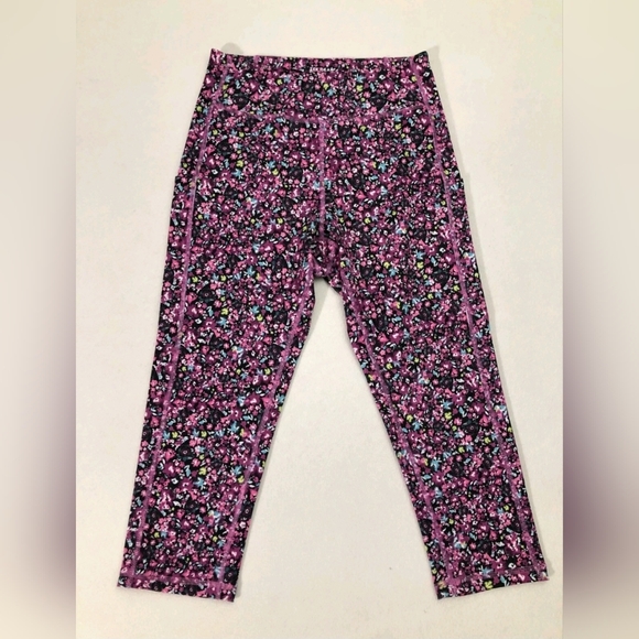 tek gear Pants - Tek Gear Workout Gear Women's Floral Pink Leggings Crop Size XL AE-2282